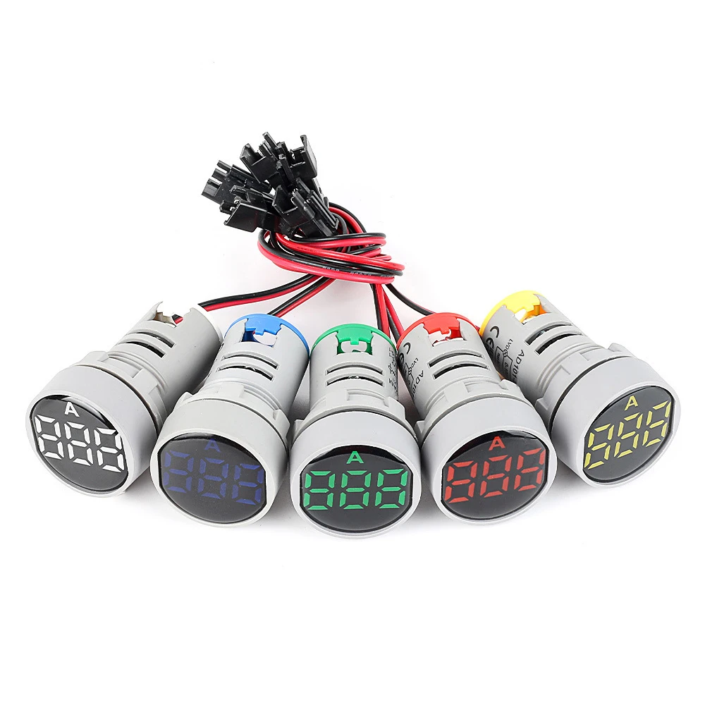 Промышленный мини-Амперметр ABILKEEN, светодиодный амперметр с круглой головкой диаметром 30 мм и подсветкой, диапазон измерения 0-100 А, с цифровым дисплеем