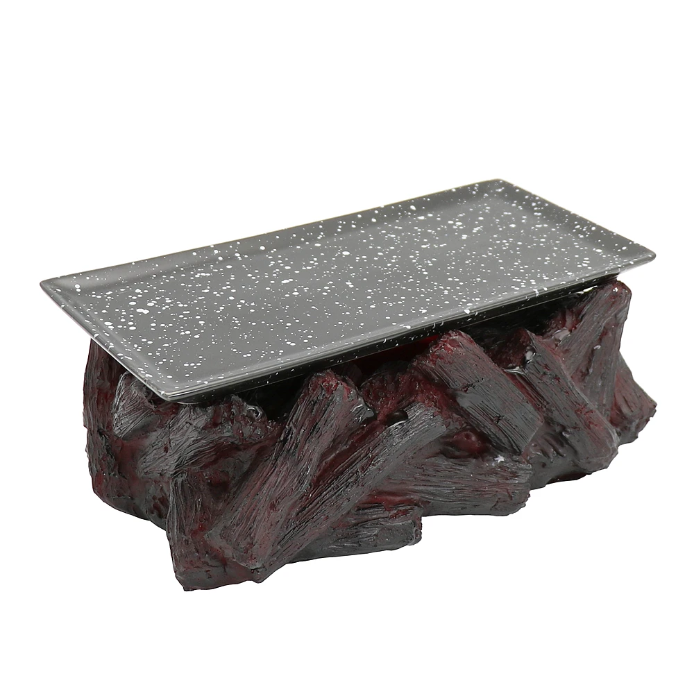 Simulation Volcanic Charcoal Modeling Barbecue Plate Ceramic Plate Charcoal Barbecue Meat Dry Ice Hotel Restaurant Tableware
