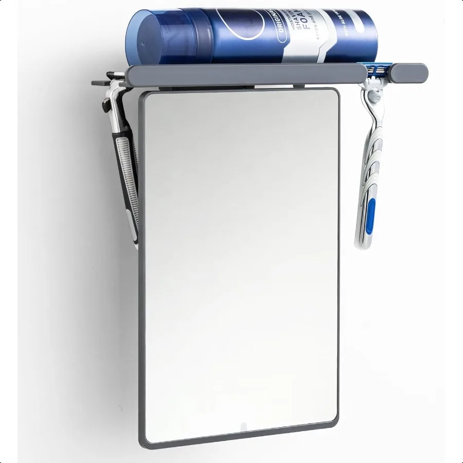 

Shower Mirror Fogl for Shaving with Razor Holder AntiFog with Powerful Suction for Bathroom Makeup Shave Mirror Wall Mounted fo
