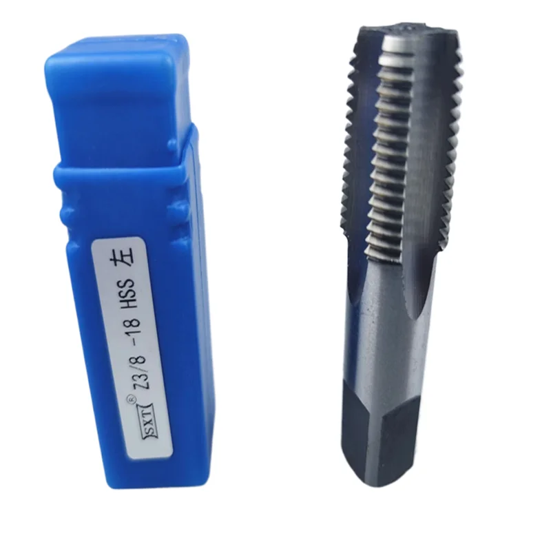 Left hand W6542 HSS 55ยฐ/60ยฐpipe thread tap G NPT, 1/16.1/8.3/8.1/4.1/2.3/4.1 inches. 2 inches used for pipe thread tapping tools