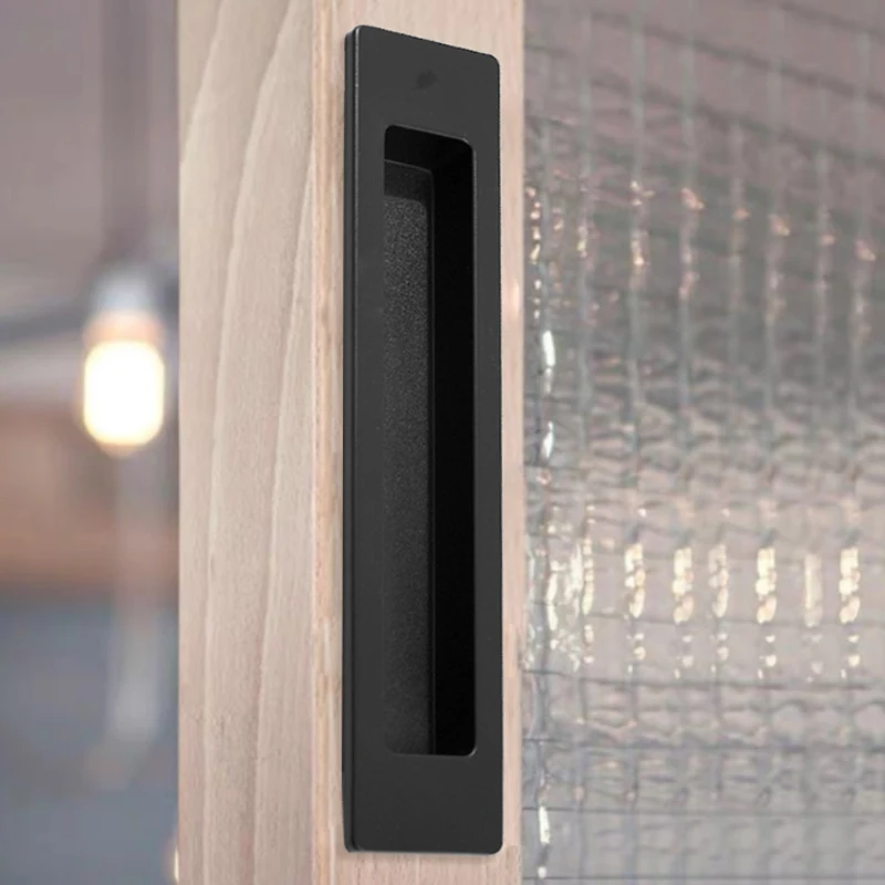 Sliding Door Handle Black Embedded Sliding Door Wardrobe Balcony Wooden Door Handle Invisible Handle Concealed Buckle