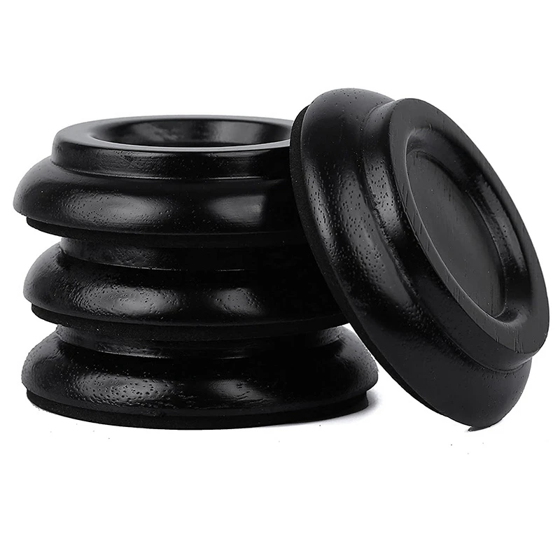 Piano Caster Cups Piano Wheels Upright Piano Leg Foot Pads Protectors Wood Set Of 4, Black