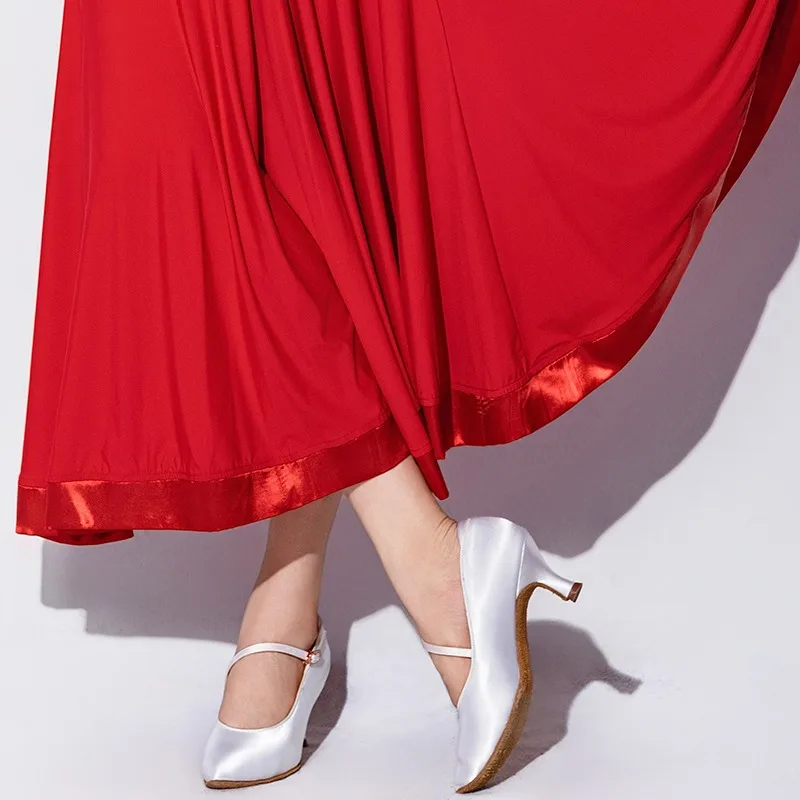 Aangepaste moderne dansjurk wals grote schommel rok half lichaam rok volwassen vrouwelijke sociale cha cha samba tango rumba danspak