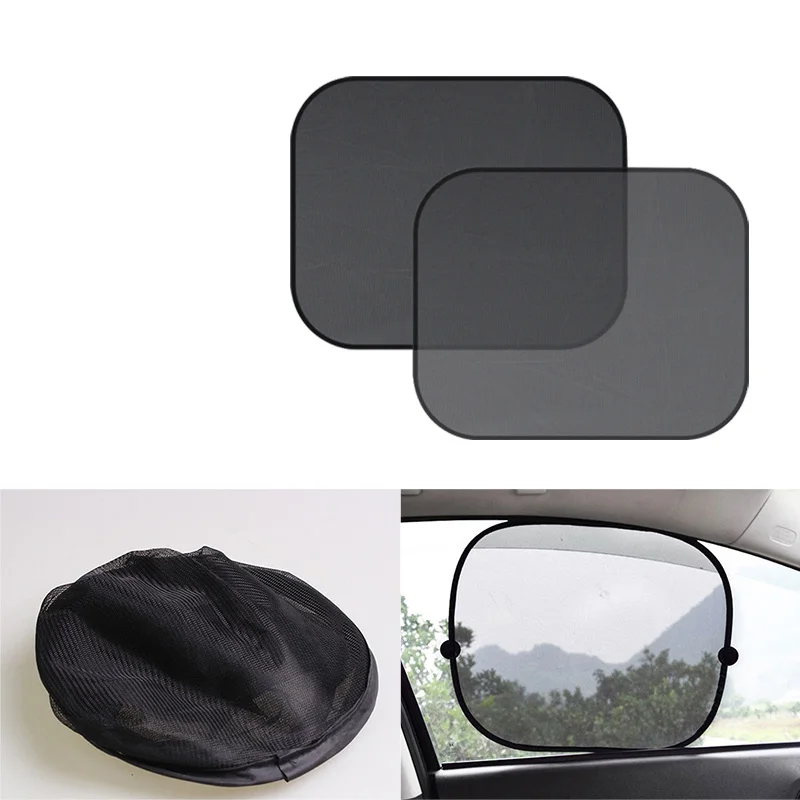 Car Sunshade UV Protection Mesh 43*35cm Covers Car Window Curtains Sunshade Blocker Sucker UV Mesh Sun Visor Universal Accessori