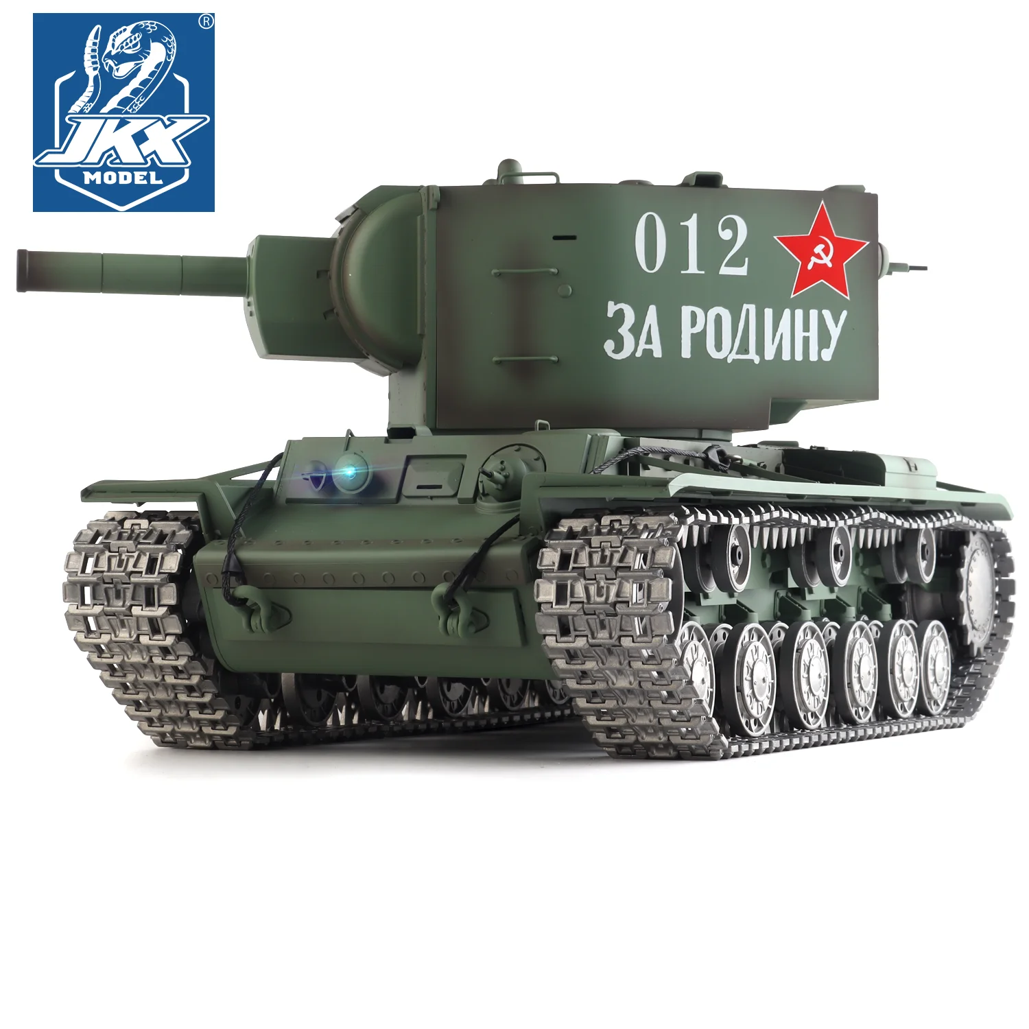 خزانات هينج طويلة RC 1/16 السوفياتي KV-2 دبابة ثقيلة موديل 3949 (TK7.0 وعجلة معدنية وعجلة ضرس ومسار و360 ° تدوير البرج)