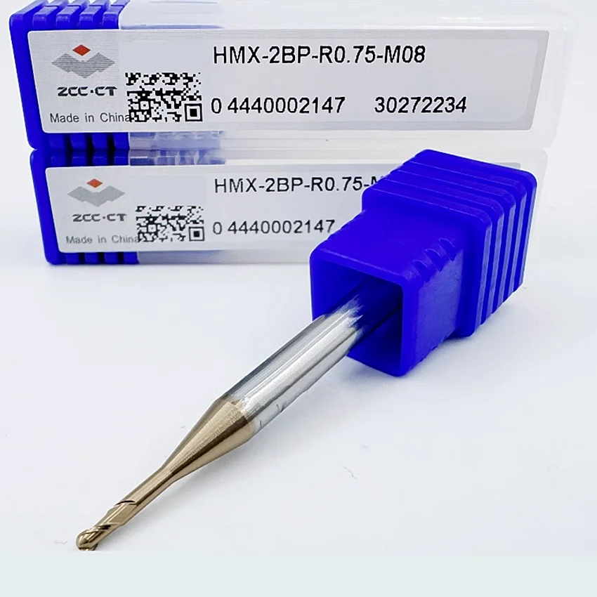 HMX-2BP-R0.75-M16 ZCC.CT HMX-2BP Two edge straight shank long neck short edge ball end mill 2 Flutes Ball Nose End Mill End Mill