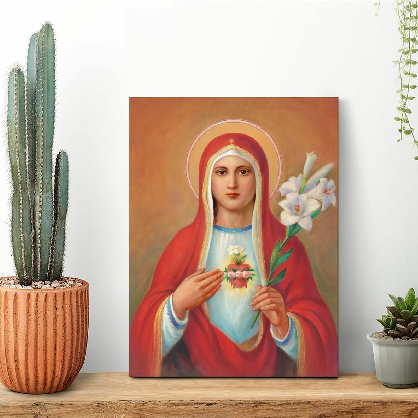 聖母マリアの無垢な心-キャンバス絵画-パブ-面白いパブ壁画-シネマプリント-額入り壁画