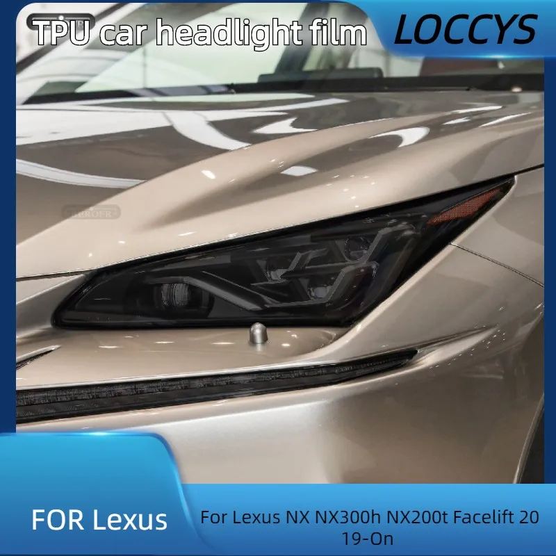 

For Lexus NX NX300h NX200t Facelift 2019-On Car Headlight Protection Tint Film Smoke Black TPU Transparent Protective Sticker