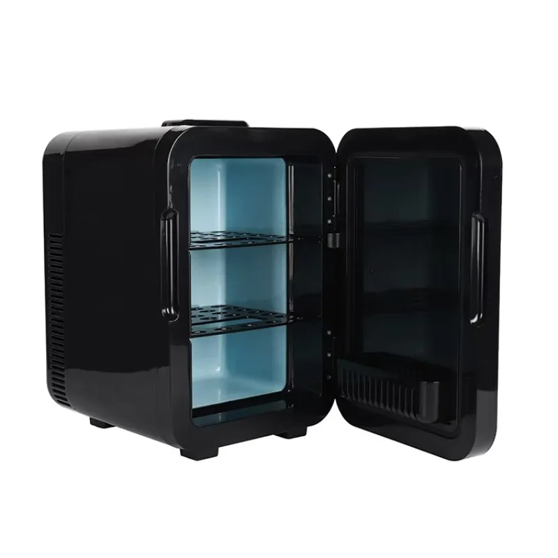 10L Mini Fridge for Bedroom Portable Small Refrigerator Cooler or Warmer With Mirror and LED