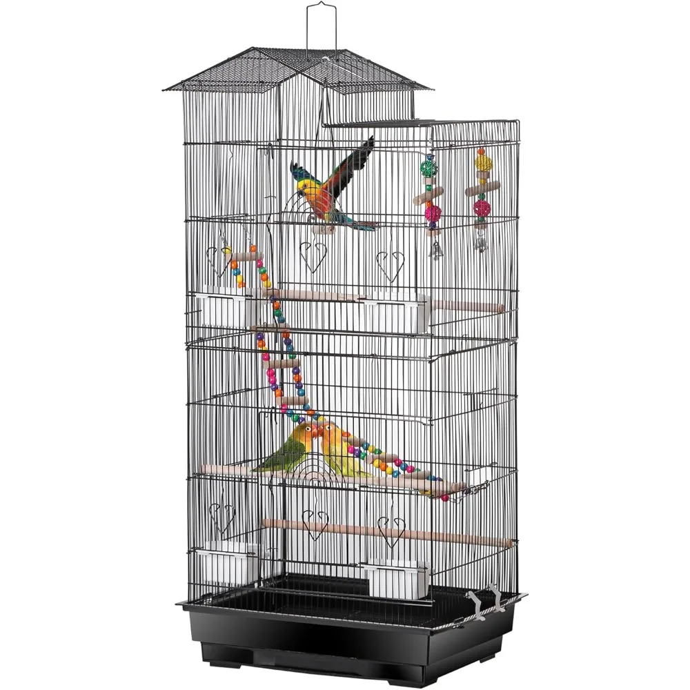 

Roof Top Bird Cage Large Flight Parrot Cage with Toys