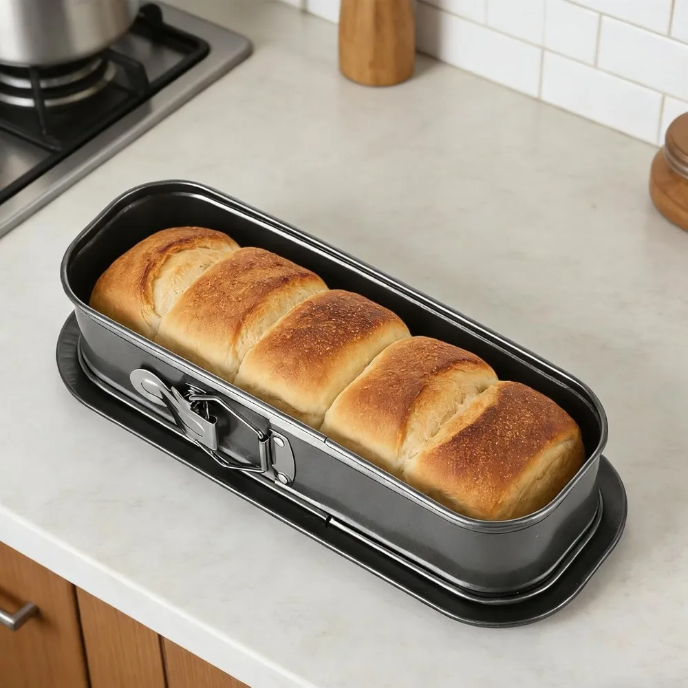 Durable Carbon Steel Oval Removable Bottom Cake Pan Snap Fastener Non-Stick Toast Mold Heat-resistant Chiffon Cake Pan Dessert