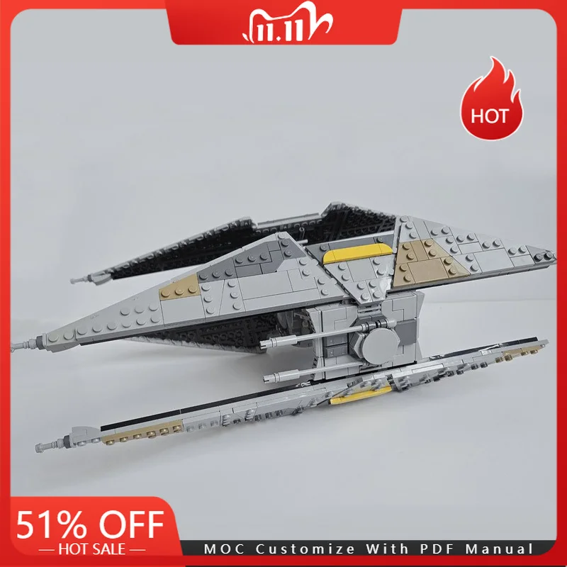 

1021 PCS MOC Cool H-Wing Starfighter Model Custom Building Blocks Brick DIY Creative Assembly Educational Toy Kid Christmas Gift