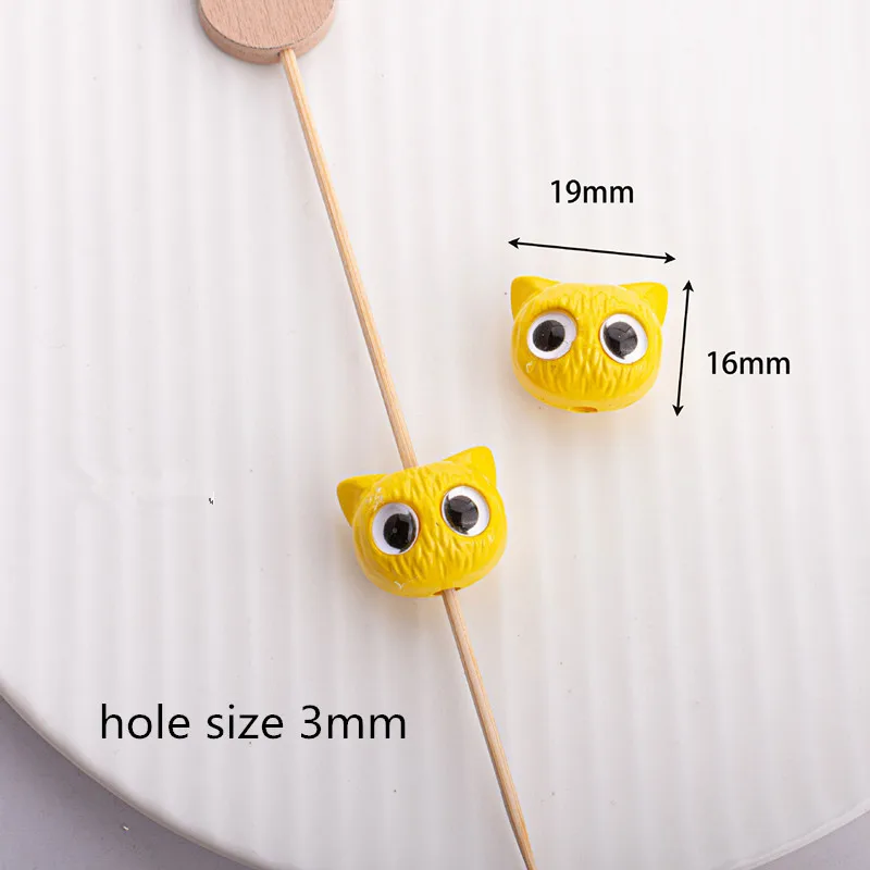 Wholesale 30pcs/lot color print animals cartoon owl head shape acrylic striaght hole beads diy jewelry earring/garment accessory