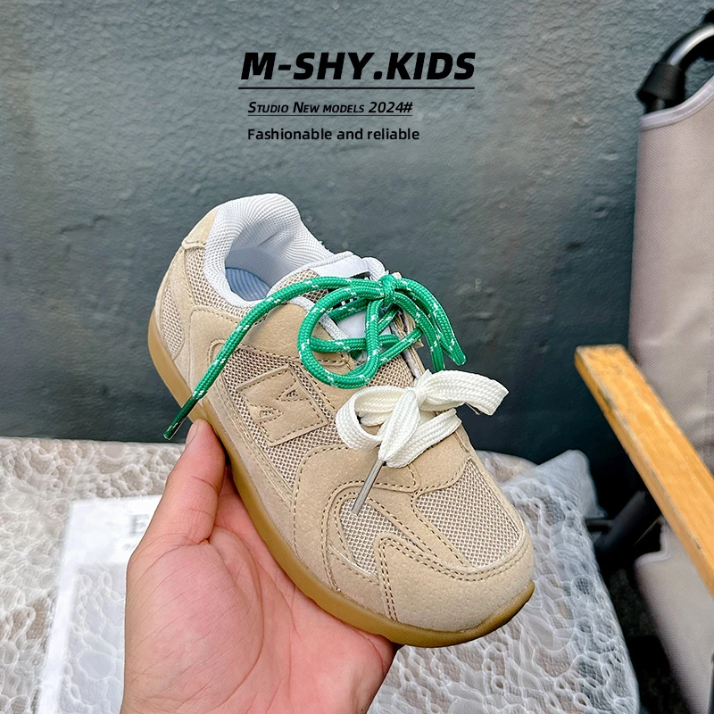 Kids Sneakers New Students Running Sports Shoes Boys Girls Mid-top Board Shoes Baby Casual Soft Bottom Footwear for Kids Flats