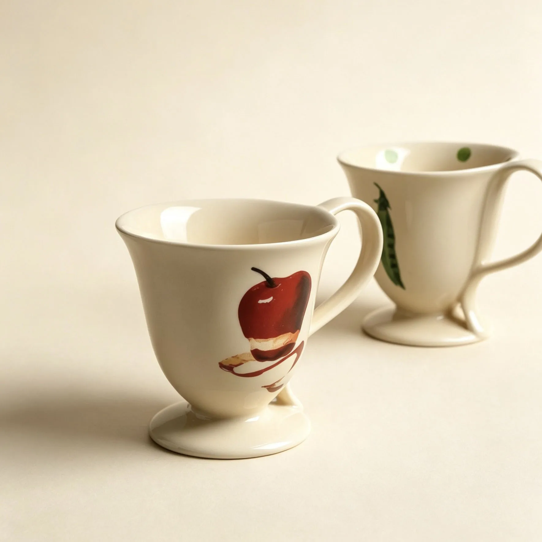 American Retro Ceramic Mug With Handle Creative Afternoon Tea Fruit Pattern Latte Coffee Cup Box Packaging For Birthday Gift