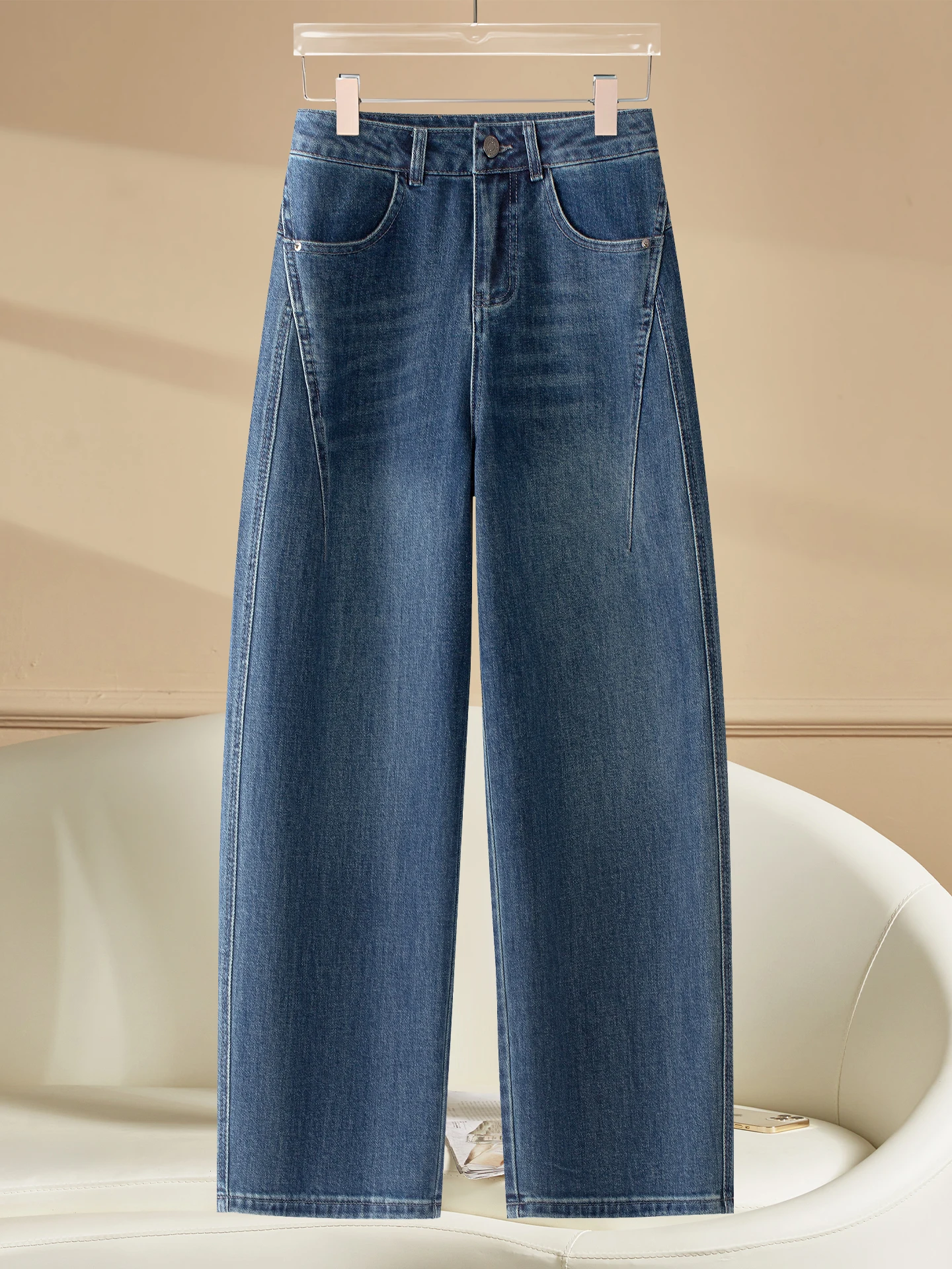 

Женские джинсы-клеш в стиле ретро с высокой талией, прямого кроя, из денима, весна-осень, модный новый стиль 2026