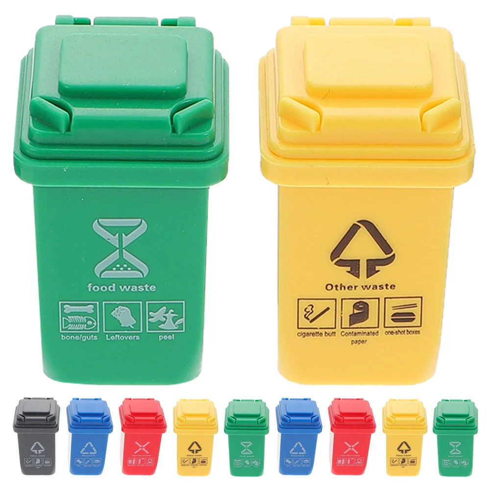 

15 Pcs House Trash Can Miniature Garbage Model Toy Room 400X300X250CM Scene Tiny Sorting Small
