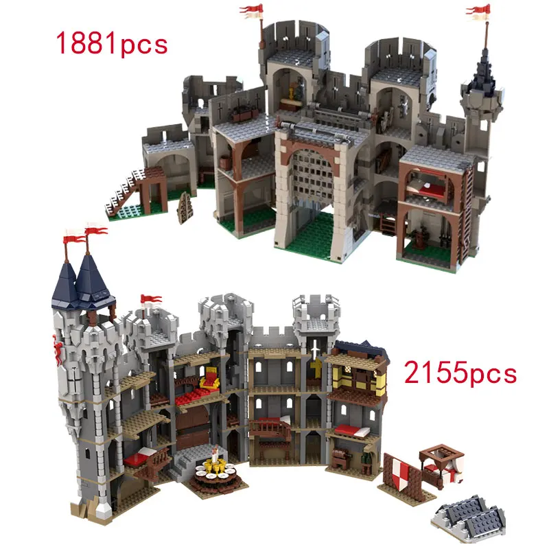 

MOC-138840 1881 шт., сборка мелких частиц, строительные блоки, средневековый замок 132314, 2155 шт., модель здания, игрушка