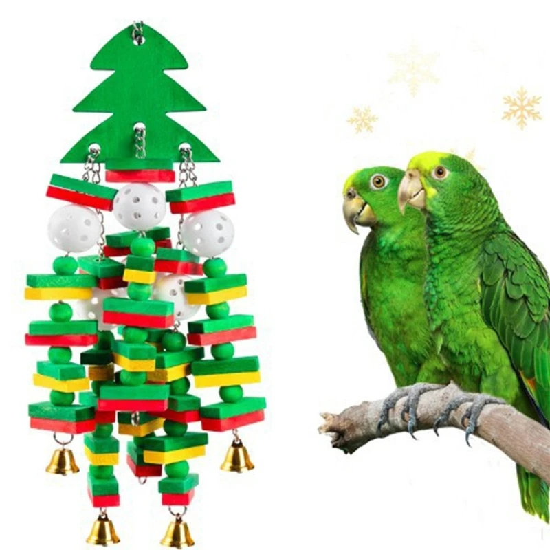 

Parrot Chewing Toy, Hanging Perch, Tearing Bite Toy, Small and Medium Birds Cage, Wooden Block for Budgies Conure