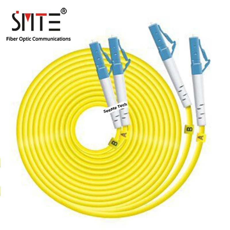 LC-LC Dual Core 1-10เมตรสายแพทช์ออปติคัลสาย3.0มม.PVC Single-Mode จัมเปอร์จัมเปอร์ Simplex SM FTTH Optic