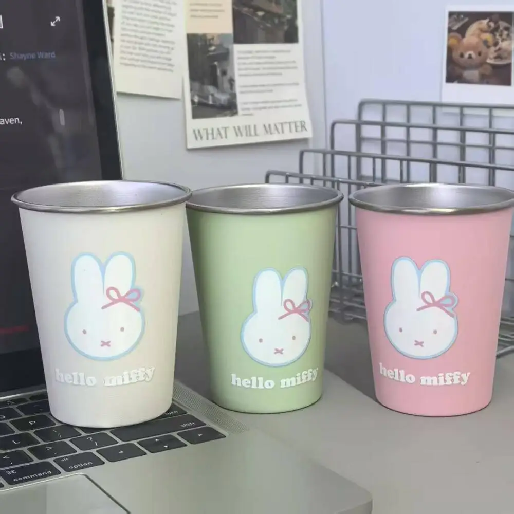 

Чашка для зубной щетки Miffy, милая нержавеющая сталь, простая для мытья и чистки, высокий уровень внешнего вида, чашка для бытовой зубной щетки