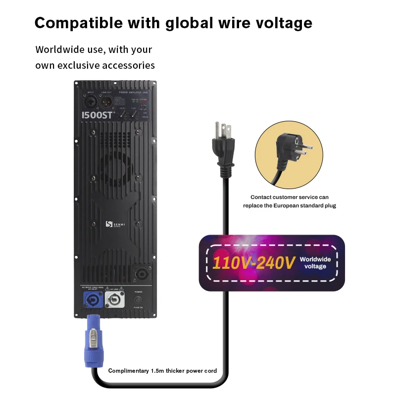 لوحة وحدة مضخم صوت 1*1500 واط مضخم صوت فئة D عالي الجودة لمضخم صوت وحدة الطاقة للسماعات