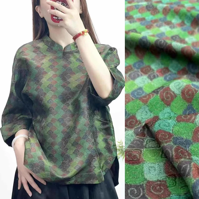 

Шелковая ткань с принтом шириной 114 см, ширина 25 мм, удобное мягкое платье, юбка с конским лицом, брюки, шитье, материал «сделай сам», ткань R2089