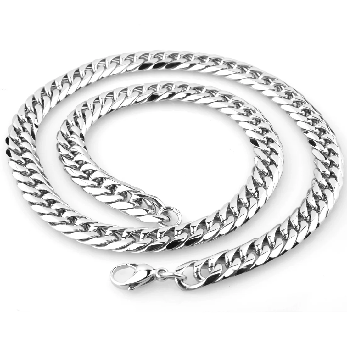 9/11/13/16/19/21mm Heavy Polished Stainless Steel Necklace Men Curb Cuban Link Chain Necklace Or Bracelet Choker Jewelry 7-40\