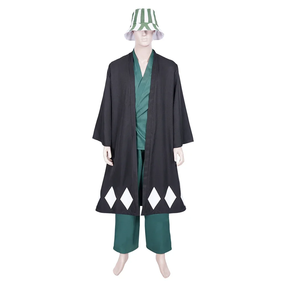 Bleach Urahara Kisuke Cosplay Costume Uniform Hat Robe Pants Outfits Anime Full Set Halloween Carnival Suit