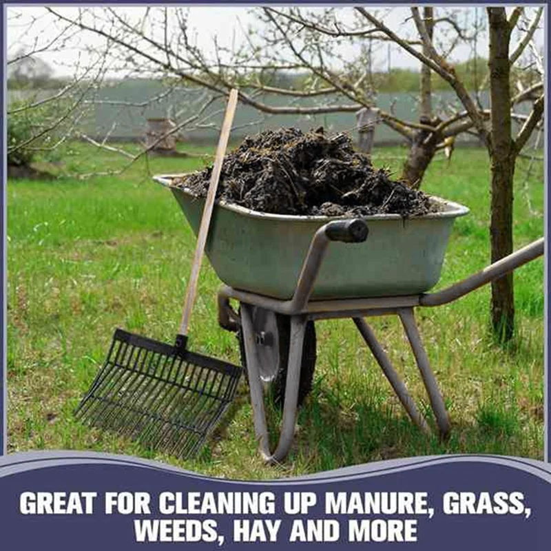 رأس بديل للشوكة ABGR-Manure، رأس Pitchfork، مشط ساد الحصان، لالتقاط السماد، رأس بديل للشوكة البلاستيكية