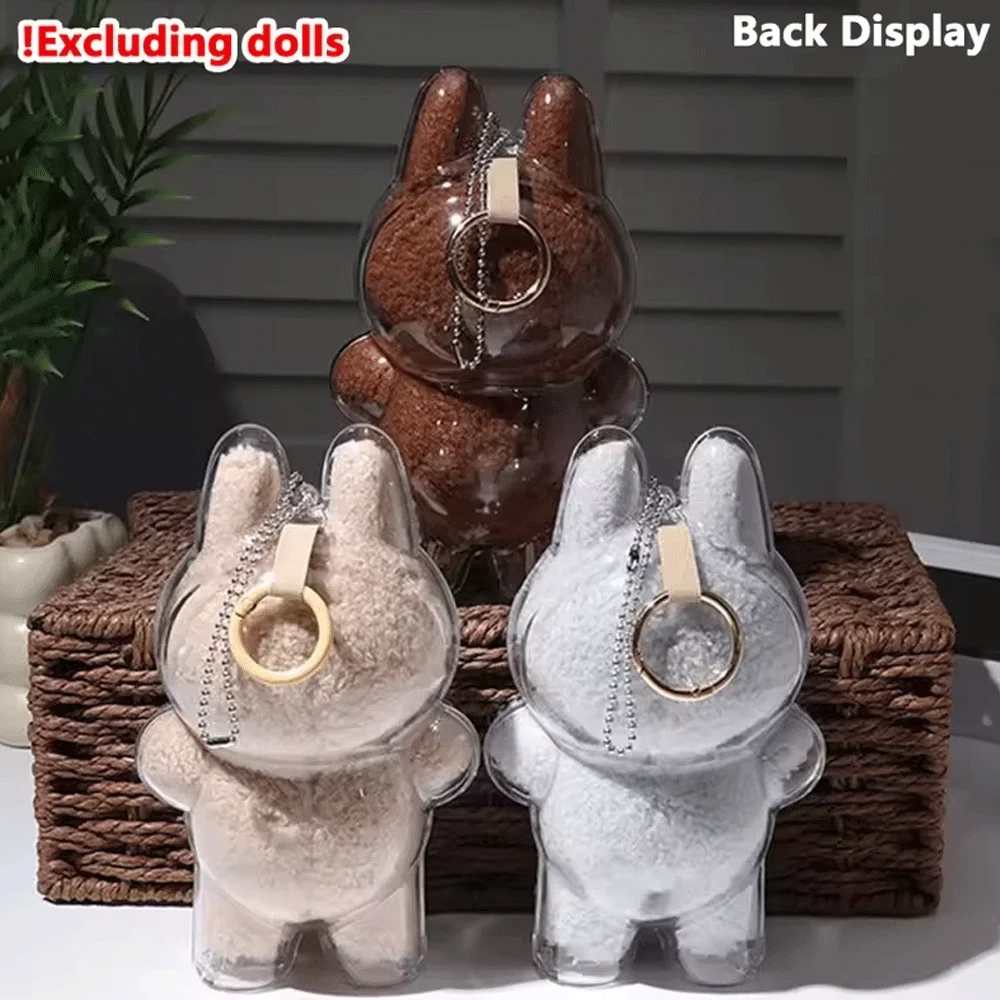 حافظة شفافة جديدة لـ Labubu V1V2V3 الغطاء الواقي لعبة الوحش حقيبة عرض الدمية القطيفة صندوق منظم محمول لدمية الحفلات