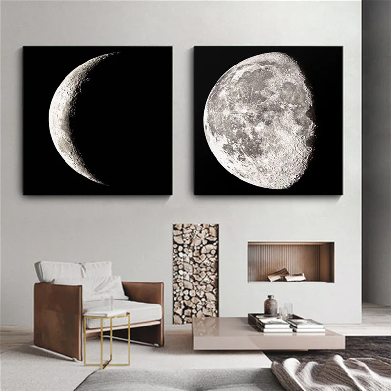 Lunar Eclipse and Moon Phase Posters and Prints Canvas Painting Hang In The Living Room Wall Art Picture Home Decoration