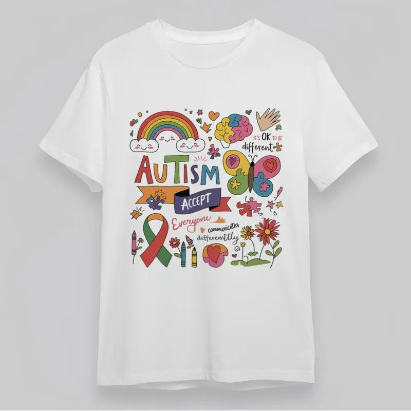 

Women'S Trend All Season Classic T Shirt Autism Rainbow Symbolic