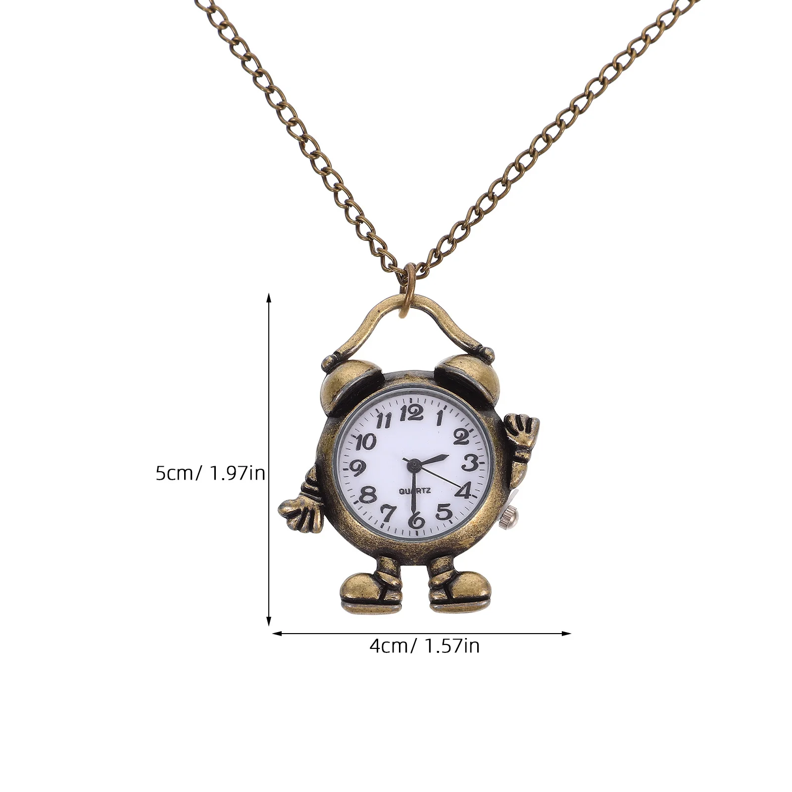ساعة جيب كلاسيكية بحركة كوارتز مصنوعة من خليط معدني وقرص شفاف وتوقيت دقيق وقلادة على الطراز القديم للارتداء اليومي