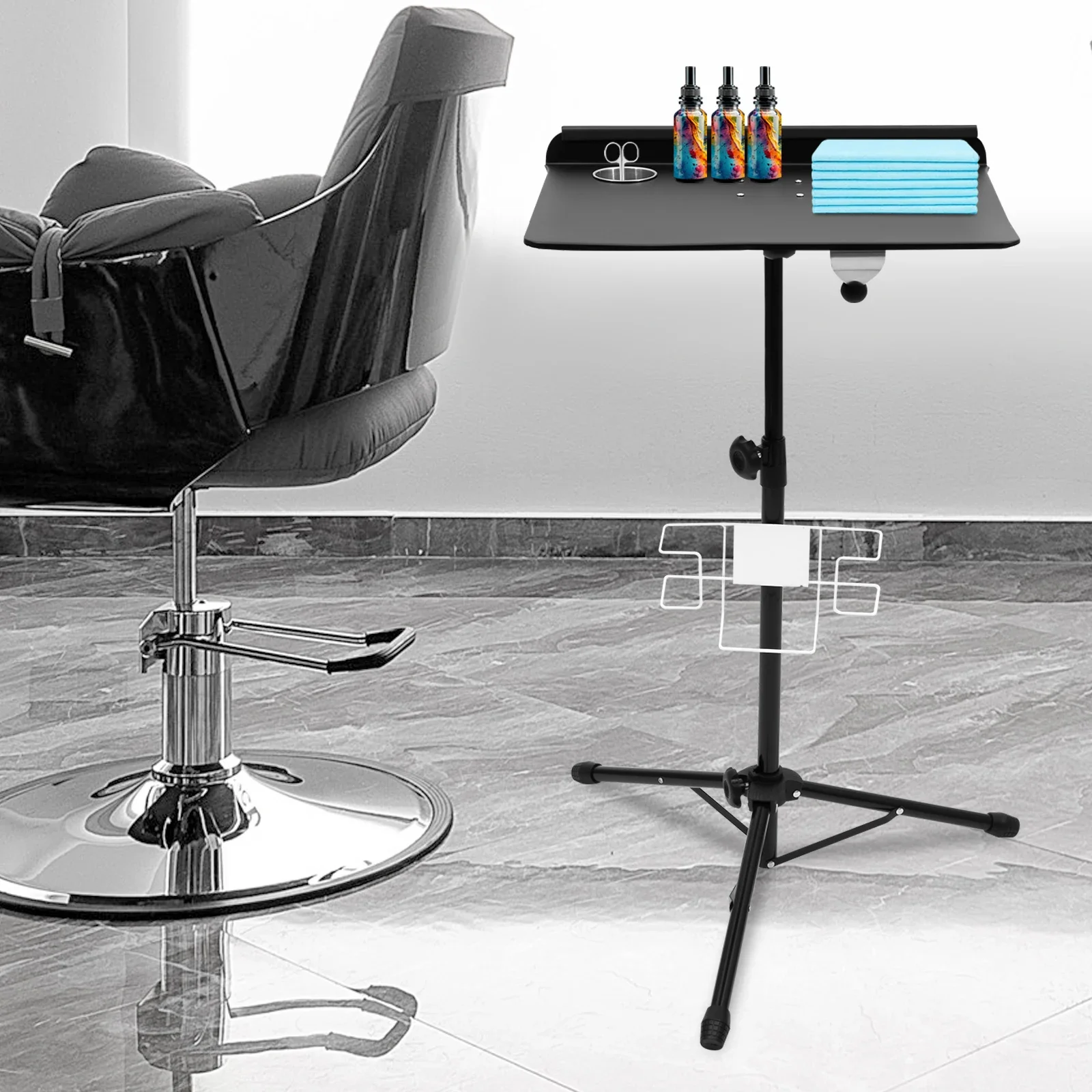 

Portable Foldable Tattoo Armrest Stand Work Station Mobile Display Stand W/ Tray Desk Height Adjustable Sturdy Non-Slip Artists