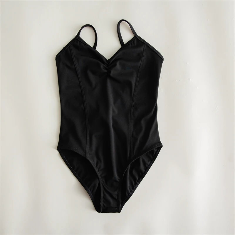 

Лидер продаж, дешевая тренировочная танцевальная одежда, черная майка для детей, девочек, женщин, взрослых, нейлоновые балетные трико из спандекса