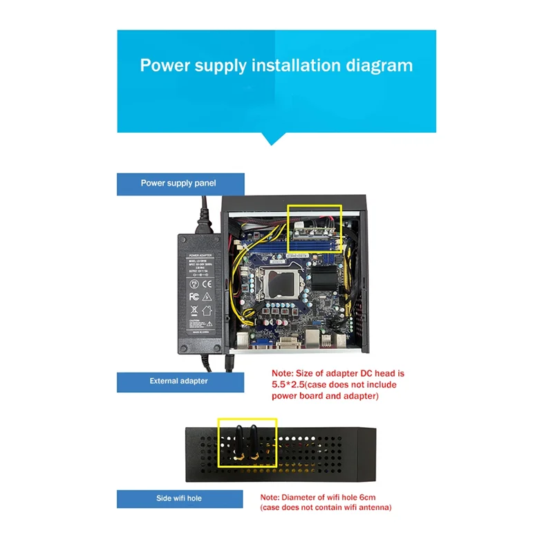

AY14 -1 Pieces M09 HTPC Host Mini ITX Computer Chassis DC Power Supply Industrial Control Chassis Home Desktop Computer Case