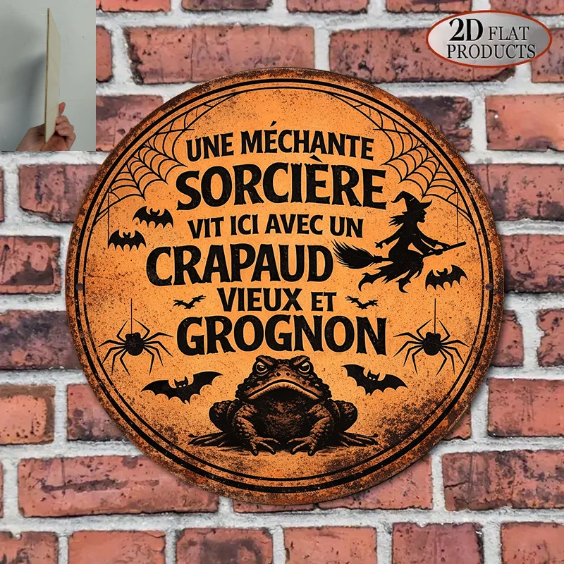 2D Flat Round Wooden Sign, Retro Wooden Plaque about 