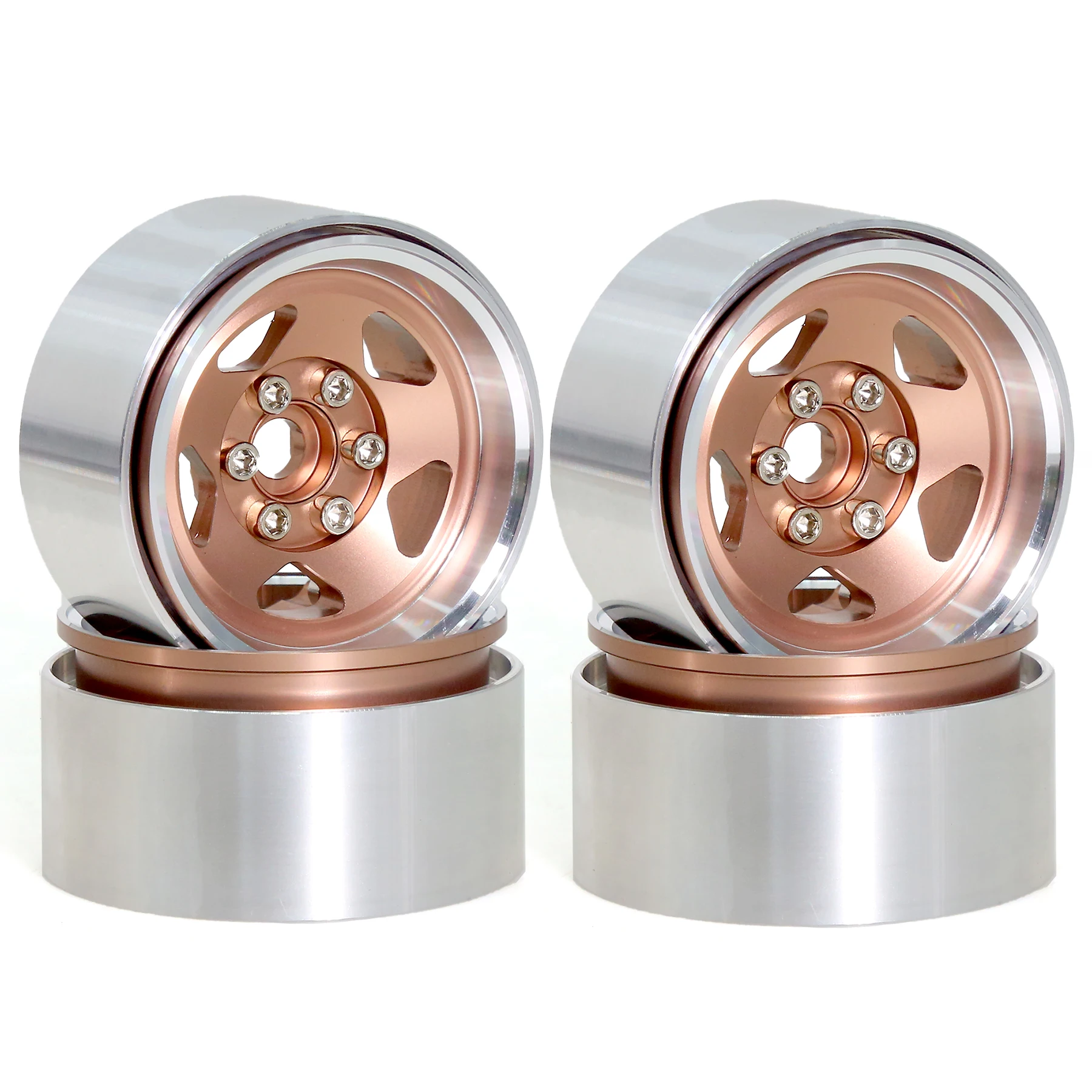 Aluminium Alloy 1.9 beadlock Wheels （4pcs）for 1/10 RC Crawler Car SCX10 TRX4 TRX6 Redcat Gen7 Gen7PRO Gen8 D90 VS4-10