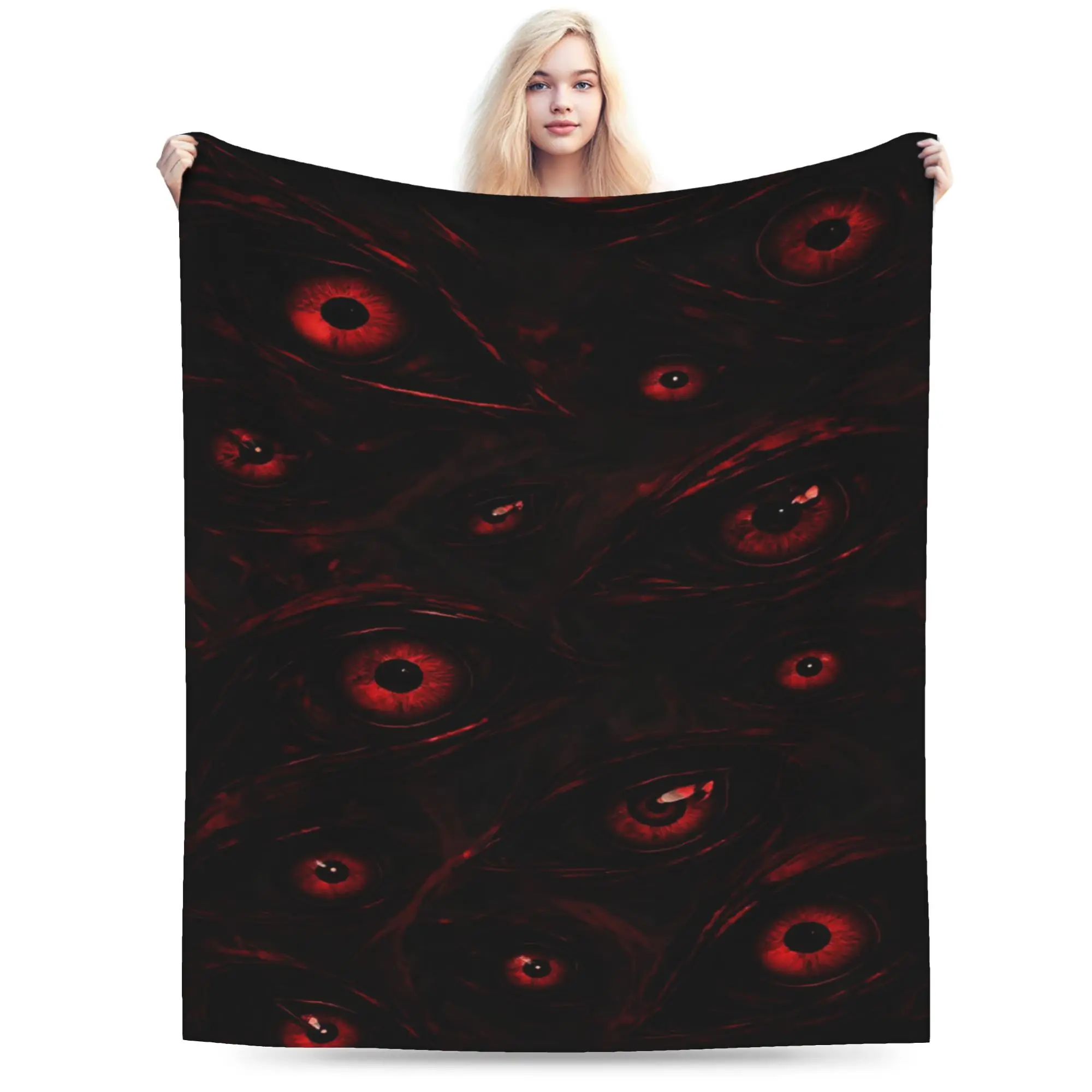 Super Soft Bloody Eyeball Throw Blanket Premium Fleece Flannel Lightweight  Bed Blanket Warm Plush Bedspread All Season Use