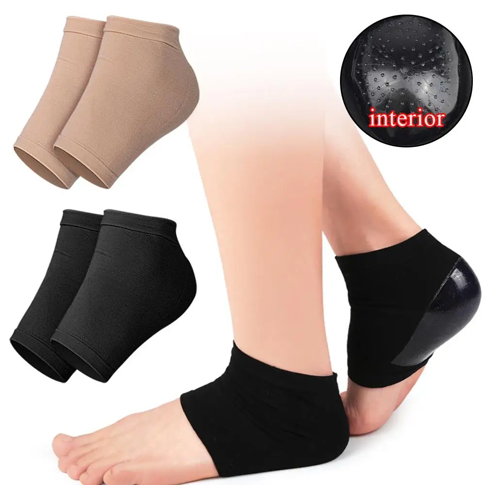 

Feet Care Prevent Cracked Gel Socks Hard Skin Protector Foot Dry Heel Protector Solid Color Items Moisturing Gel Heel Socks
