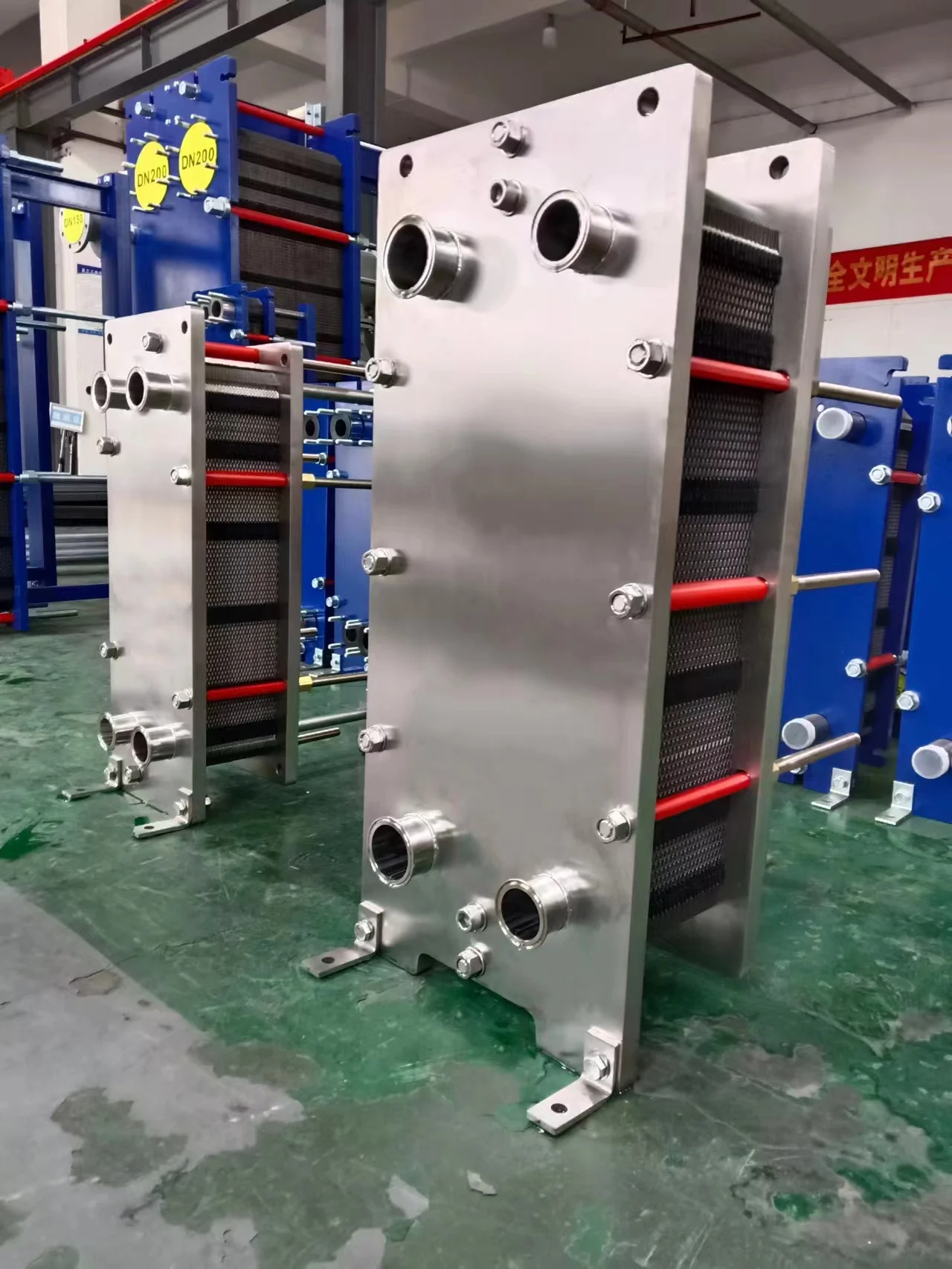 مبادل حراري لوح من الفولاذ المقاوم للصدأ عالي الجودة لمصانع الطعام، مقاوم للزيت وسهل التنظيف #5