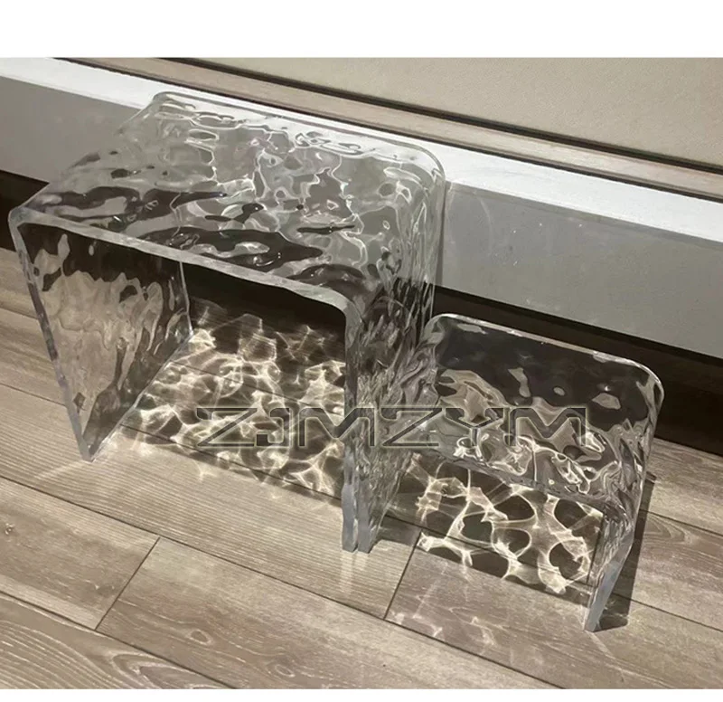 Water Ripple Transparent Stool, Makeup Stool, Shoe Changing Stool, Footstool, Bathroom stool ,Leisure Seat Chairs ,Furnitures