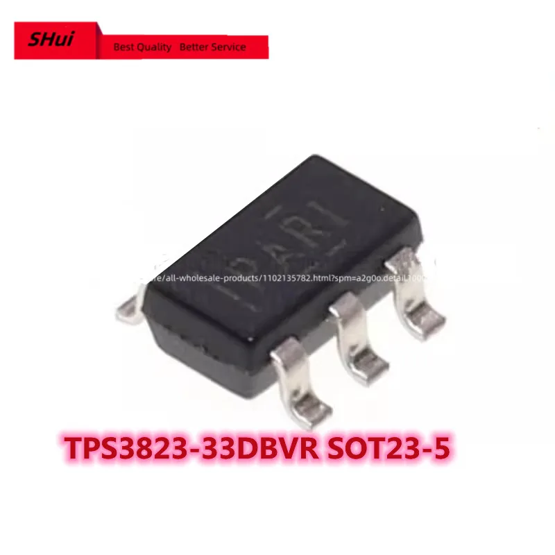 50PCS Original TPS3823-33DBVR SOT23-5 IC chip with watchdog power supply voltage monitor