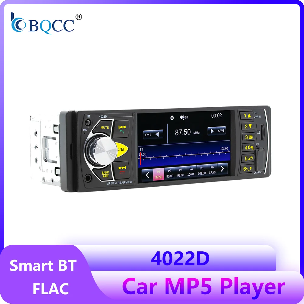 

BQCC 4,1-дюймовый IPS-экран Автомобильный MP5-плеер Smart BT Многоформатное воспроизведение FLAC Качество звука без потерь FM Автомобильное радио
