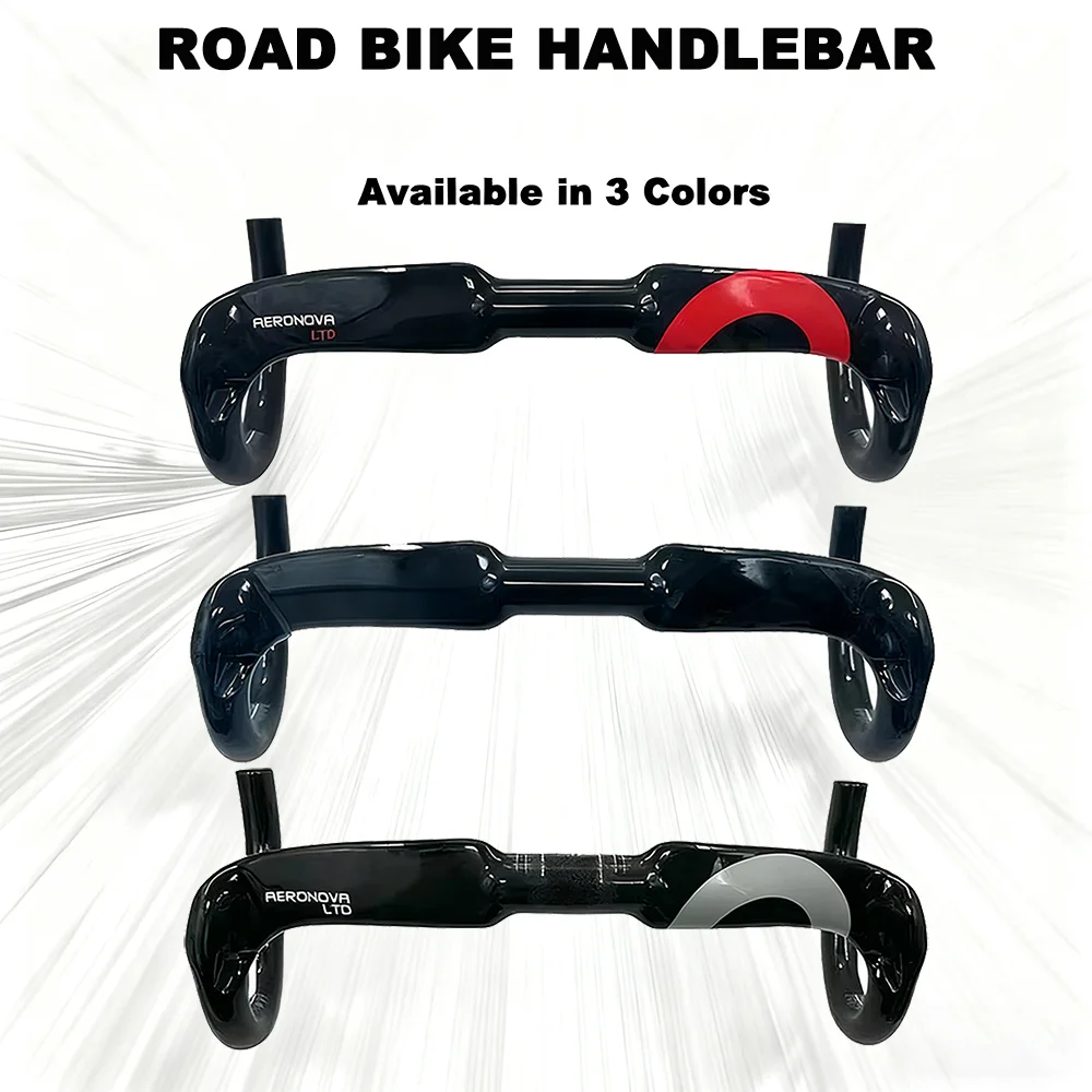 

Road Bike Handlebar - Top Brand, Full Carbon, Gloss Black. 31.8 * 380/400/420/440mm for Cycling & Bicycle. Available in 3 Colors