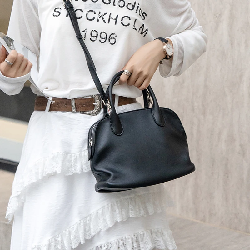 

Ladies Cow Leather Durable Crossbody Bag Women Natural Cowhide Soft Shoulder Bags Female Casual Design Luxury Retro Handbag Lady