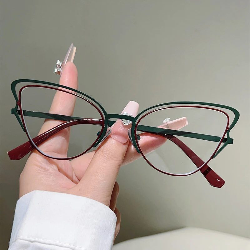 GM LUMIAS Höhlte Schmetterling Geformte Gläser Frauen Stilvolle Cat Eye Anti-blau Licht Optische Rahmen Neue Trendy Marke Design brillen