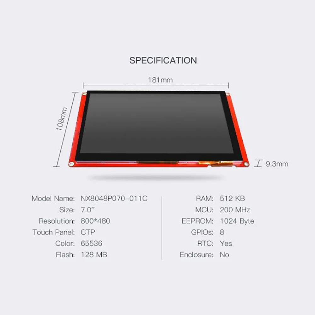 Nextion 7.0'' Intelligent LCD Touch Display Module NX8048P070-011C 7.0 inch Capactive HMI LCD Display TFT Panel for Arduino