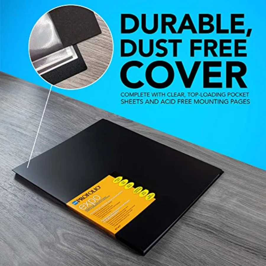 Itoya Expo 8-1/2 x 11 Raccoglitore portfolio artistico nero con buste in plastica e 24 pagine - Ideale per esposizione e archiviazione di opere d'arte in C